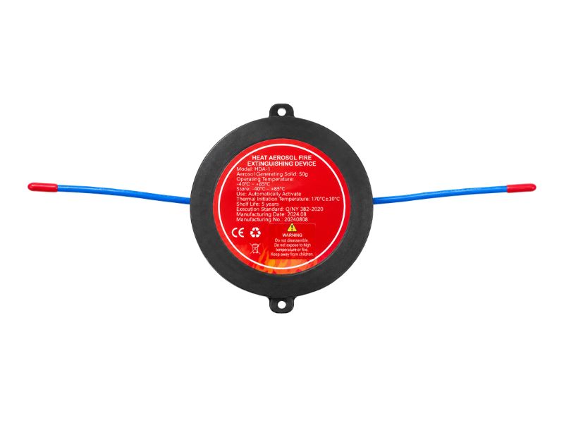 Compact round thermal aerosol fire extinguishing device