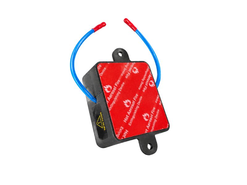 Small aerosol fire suppression device with PA66 housing