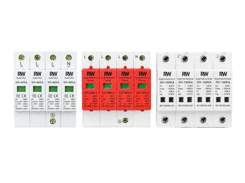 AC surge protector for electrical distribution board