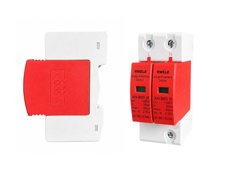 Multi-pole DIN rail surge protection device
