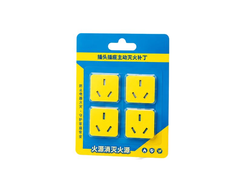 Microcapsule automatic fire suppression patch for electrical sockets