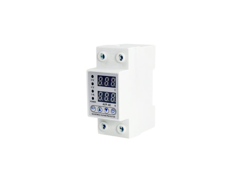 DIN rail over under voltage protector with digital display
