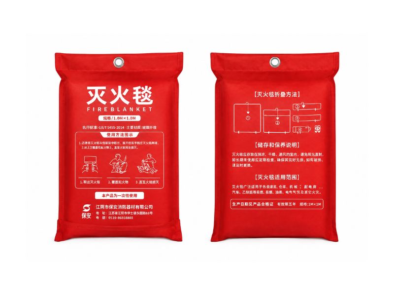 Emergency fire blanket quick-release pouch
