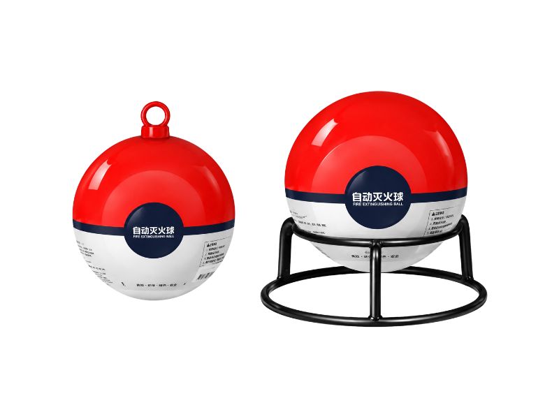Automatic fire extinguishing ball with mounting bracket